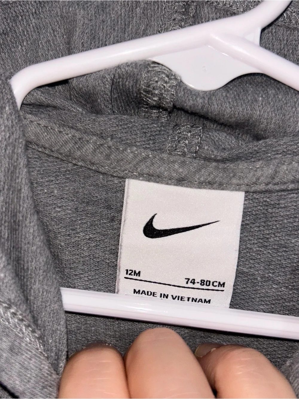 Nike Gray Hooded One-Piece Footie Romper